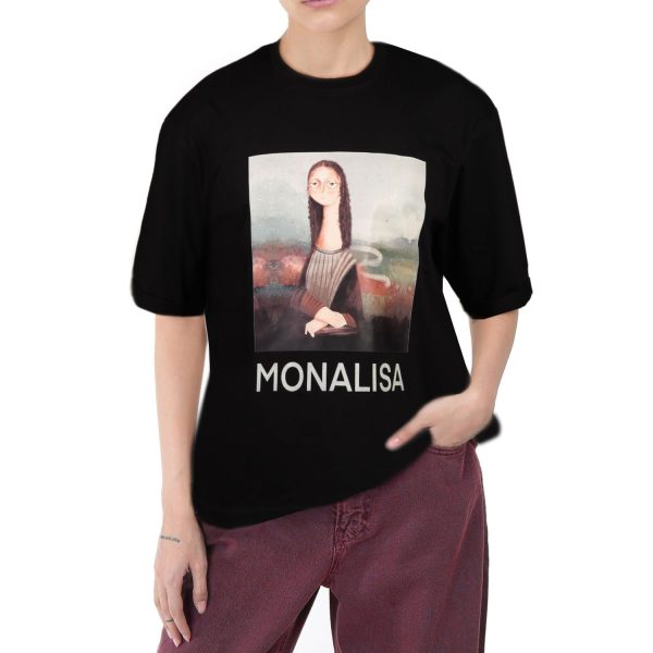 تیشرت زنانه دندی طرح Monalisa - Image 1